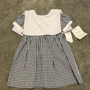 NWT navy gingham 12month girl dress with collar (never worn)